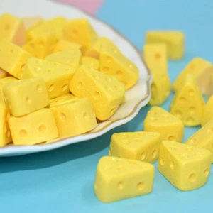 10pcs Yellow Resin 17x15x9mm Cheese Food Ornament DIY Decor Craft Embellishment - Picture 1 of 6