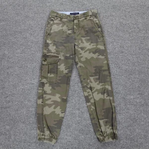 Tommy Hilfiger Pants Boys 12 Cargo Jogger Twill Camo Flag Logo Skater 25x25 - Picture 1 of 22