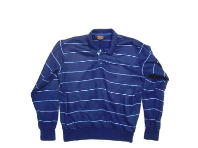 SIM Bruce Jenner Vintage Mens S Sweater Blue Stripe Collar 1970s Retro HTF Rare - Image 1 of 4