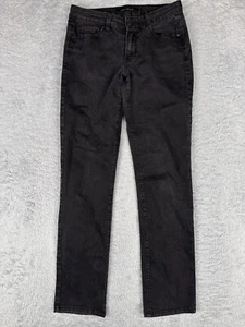 Calvin Klein Jeans Women 6 Black Denim Low Rise Straight Cotton Blend 28x30 - Picture 1 of 18