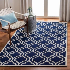 Blue Mix Morakkan Hand Tufted Wool Area Rug Hand Tuft Rugs Hand Tufted Carpet - Picture 1 of 7