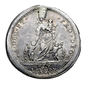 Clement XI AR Testone. Rom postfrisch, 1700-1721. Mons. Giuseppe D'Aste. Kirchenstaat  - Bild 1 von 2