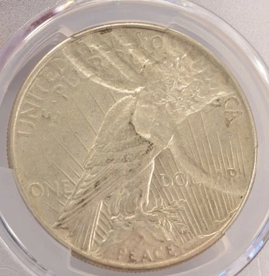 1922 年 1 美元和平美元通过绳子反向 PCGS AU50 — 第 1/4 张图片