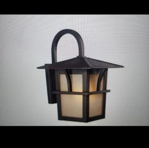 Generation Lighting Medford Lakes 1-Light Statuary Bronze Outdoor 17 in. Wall... - Picture 1 of 5