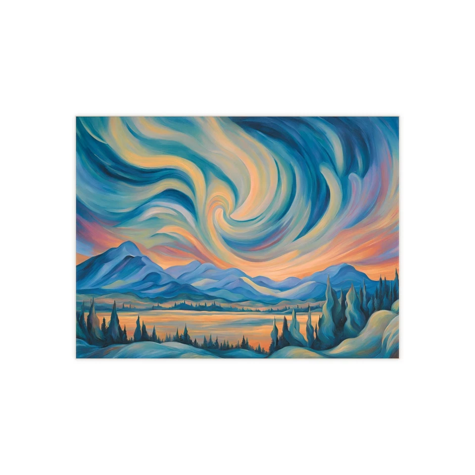 Northern Lights Ceramic Tile Backsplash Wall Art 6x8 Inches Aurora Borealis - Image 1 of 1