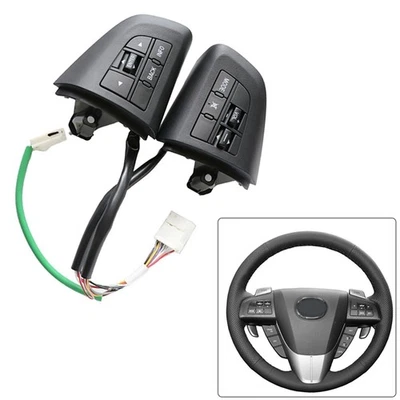 2Pc Multi-Function Steering Wheel Switch Control Buttons for Mazda 3 5 CX-5 CX-7 - Image 1 of 4