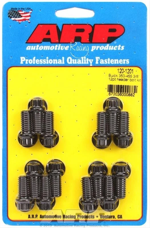 ARP HEADER BOLT KIT 120-1201 BUICK 350 455 3/8 BLACK OXIDE 12 POINT HEAD - Image 1 of 1
