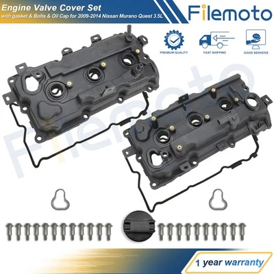 2x Valve Cover w/ Gasket & Cap for 07-14 Nissan Altima Pathfinder JX35 QX60 3.5L - Image 1 of 4
