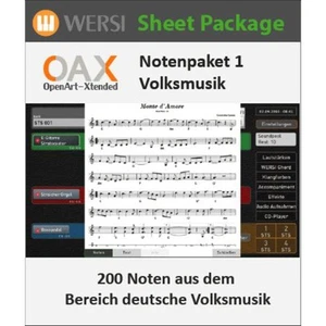 Wersi OAX Notenpaket 1 Deutsche Volksmusik Activation Key Orgel Software SONIC - Bild 1 von 1