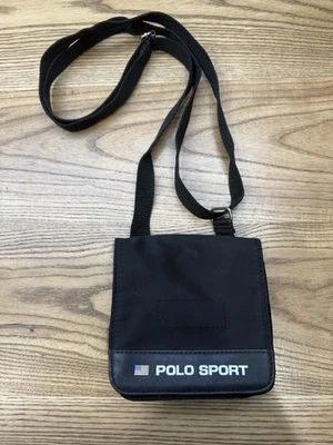 VTG Polo Sport Ralph Lauren Bag Black Crossbody Shoulder Vintage 90s 5" x 5" - Image 1 of 4