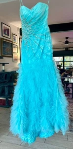 MAC DUGGAL FORMAL SEQUIN JEWEL MEGA BLING STRAPLESS PROM DRESS SZ 2 Cinderella - Picture 1 of 19