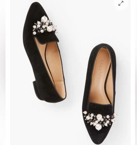 Mocasines Talbots Edison de gamuza con perlas negros talla 9,5 - Imagen 1 de 11