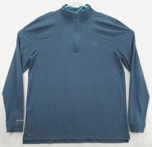 Googan Squad Shirt Mens Medium Blue Stretch Mock Neck 1/4 Zip Fishing Pullover - Picture 1 of 11