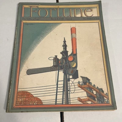 1933 MARCH FORTUNE MAGAZINE- CIGAR LABELS - GREAT COVER & ADS - Image 1 of 4