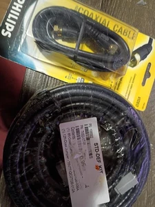 Philips RG59 Coaxial Cable 6 ft-Connects Video Components+6 ft and 12 ft jumper - Picture 1 of 2