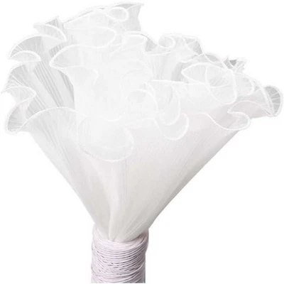 Papel de malla para envolver flores 4,3 yardas blanco ramo floral suministros de embalaje Foto 1 de 4