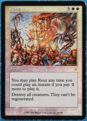 Rout FOIL Invasion HEAVILY PLD White Rare MAGIC MTG CARD (ID# 498801) ABUGames - Image 1 of 2