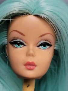 OOAK Silkstone Head Manual Reroot Straight Green Saran Hair from Japan 010525 - Picture 1 of 11