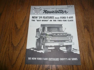 1959 Ford F-600 Two-Ton Chassis Newsletter - Vintage - January 1959 - Picture 1 of 3