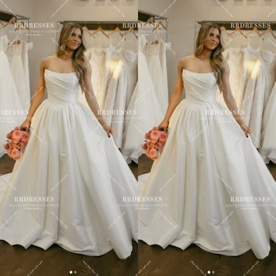 С плеча свадебное платье новое поступление зарин белый слоновой кости без рукавов свадебное платье - Изображение 1 из 4