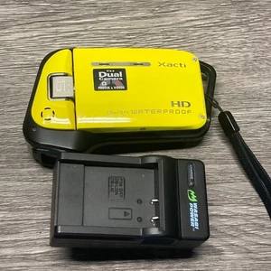 Sanyo VPC-CA9 Dual Camcorder CAMERA Yellow Waterproof HD Xacti Tested Working - Picture 1 of 13