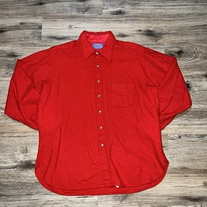 Vintage Pendleton Wool Button Up Long Sleeve Shirt Red 100% Virgin Wool - Picture 1 of 3