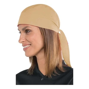 Bandana Cuoco Biscotto Beige Unisex Taglia Unica Isacco - Copricapo Pizzaiolo - Foto 1 di 2