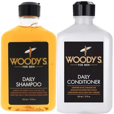 Champú diario un acondicionador de Woodys para hombre 12 OZ cada uno. Duo Foto 1 de 3