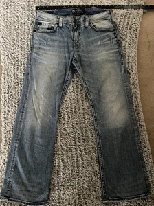 Silberne Herrenjeans Größe 34 x 32 ZAC Relaxed Fit Gerades Bein Medium Wash - Bild 1 von 5