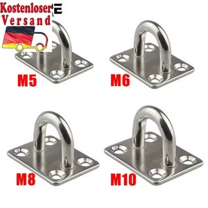 M5/M6/M8/M10/​​​​​​​M12 Stainless Steel Square Pad Eye Plate Hook Heavy Duty Cei - Bild 1 von 12