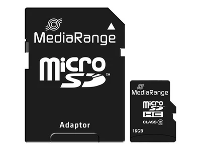 MEDIARANGE MR958 16 GB MicroSDHC Classe 10 Nero Micro SDHC Card 16GB Class 10 - Immagine 1 di 2