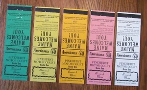 PINEHURST MOTOR COURT (BRUNSWICK, MAINE) PERKINS AMERICANA MATCHBOOK COVERS -E17 - Picture 1 of 2