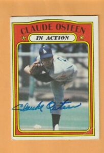 Claude Osteen Los Angeles Dodgers AUTO Signed 1972 Topps IA Reading Ohio 3P