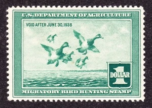 US RW4 $1 Duck Hunting Mint XF OG LH SCV $135 - Picture 1 of 2
