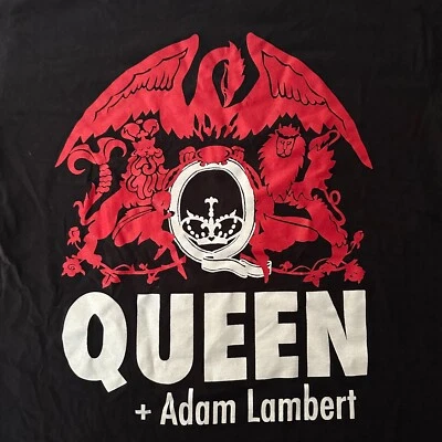 Camiseta Queen + Adam Lambert 2017 Gira Europea L Rock Mercancía Oficial de Banda Foto 1 de 4