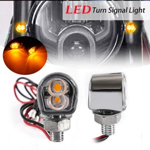 Fit For Harley Davidson Motorcycle LED Mini Turn Signals Light Blinker Amber 2* - Picture 1 of 9