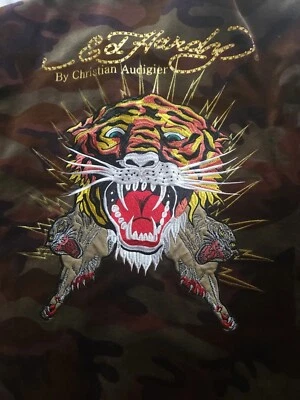 ED HARDY MEN'S SUIT JACKET BLAZER BY CHRISTIAN AUDIGIER FRANCE SIZE LARGE - Image 1 of 4