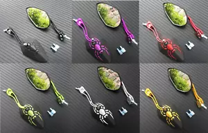 UNIVERSAL MOBILITY SCOOTER MIRRORS DISTINCTIVE UNIQUE SPIDER DESIGN - Picture 1 of 7