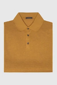 NUEVO ESTILO LATINO Polo Manga Corta Algodón Seda EU 50 US 40 M Mostaza AJUSTE CEÑIDO - Imagen 1 de 1