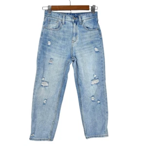 Old Navy Jeans Girls sz 10 Blue High Rise Slouchy Straight Built-In Tough Baggy - Picture 1 of 15