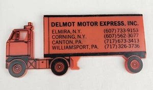 Vintage Delmot Motor Express INC Truck Advertising Fridge Magnet Trucker NY PA - Picture 1 of 4