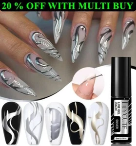 LILY'CUTE Metallic Futter Nagel Gel Politur einfarbig Farben Glitzer Kunst Stift Malerei - Bild 1 von 19