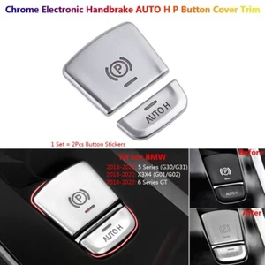 2Pcs Car Handbrake P H Button Cover Trim For BMW 5 6GT X3 X4 G30 G31 G32 G01 G02 - Picture 1 of 17