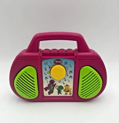 Vintage 1999 Barney Musical Push Button Boombox Multiple Songs Purple Dinosaur - Image 1 of 4