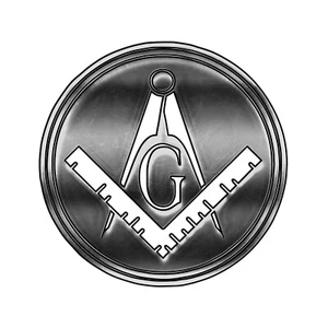 Encircled Square & Compass Masonic Bumper Sticker - [4 1/2'' Diameter] - Picture 1 of 1