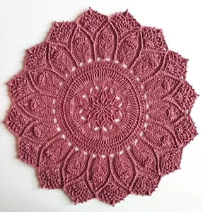 Handmade Crocheted Doily - Copper Rust 19" *New / Never Used* - Mandala Crochet - Picture 1 of 4