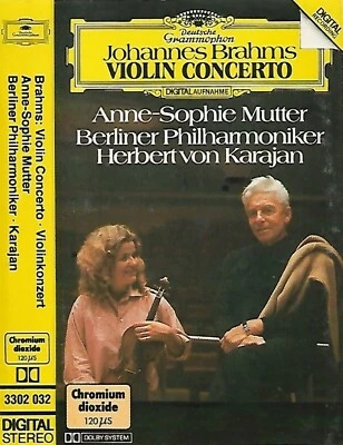 Anne-Sophie Mutter Berlin Phil Karajan Brahms Violin Concerto CASSETTE ALBUM - Image 1 of 4