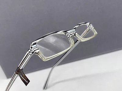 Eyeglasses Frames Woman Black White Rectangular Slim Transparent Germany - Image 1 of 4