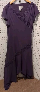 Papell Petites Purple Dress Short Sleeve Size 12P - Picture 1 of 4