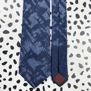 Sieg Fahrenheit Silk Blend Patterned Navy Neck Tie 58" x 3" - Bild 1 von 5